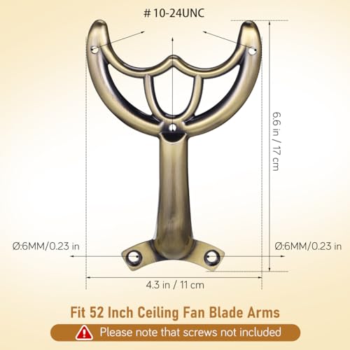 Ceiling Fan Blade Arm - Easy Installation Replacement Ceiling Fan Arm Bracket Accessory, 6.68X4.32X1.77in