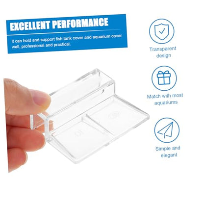Garneck 4pcs Fish Tank Lid Supports Sturdy Acrylic Cover Racks for Aquarium Heat Preservation Easy to Install for Open Tanks
