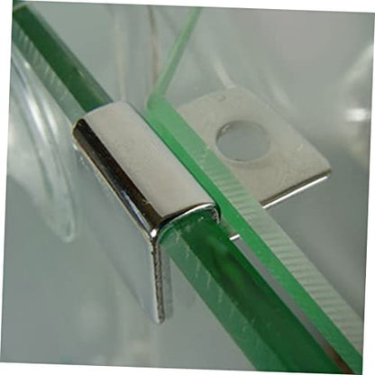 4Pcs Stainless Steel Aquarium Lid Support Clips Sturdy Fish Tank Cover Brackets for Easy Maintenance and Cleaning Compatible with Thick Glass Tanks