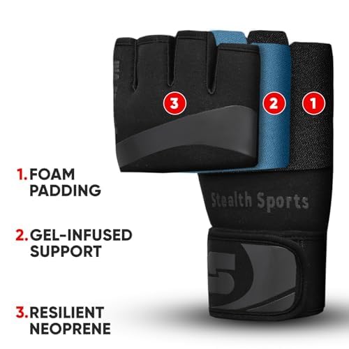Boxing Inner Gloves Neoprene Wrist Support Padded Gel Wraps Hand Protection Boxing Bag Hand Wraps for Punching MMA Martial Arts Muay Thai Speed Bag Training – Under Mitts - size: X-Large