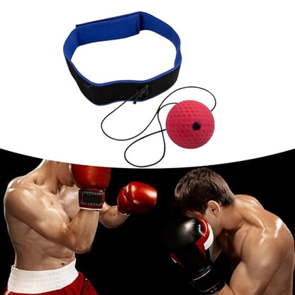 Boxing Reflex Ball Exercise Set Adjustable Headband Punch Training Game Ball on String Reaction Speed Suitable for Kids Adults Home Gym Workout, Blue Black