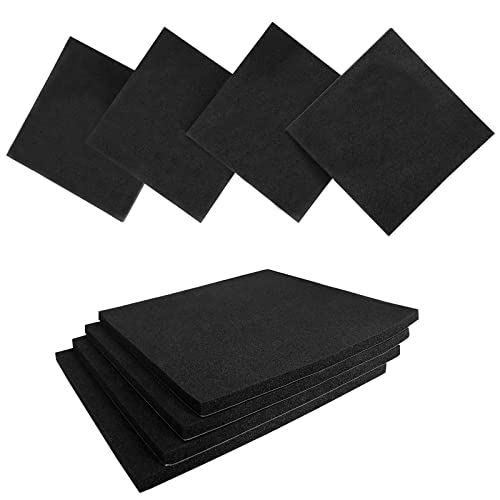 8 Pcs Black Adhesive Foam Padding, Closed Cell Foam Sheet 1/4" Thick 4 Inch X 4 Inch, Neoprene Rubber Pad Self Stick Anti-Slip Adhesive Anti Vibration Pad (4inX 4inX 1/4in, 8) - size: 4in X 4in X 1/4in