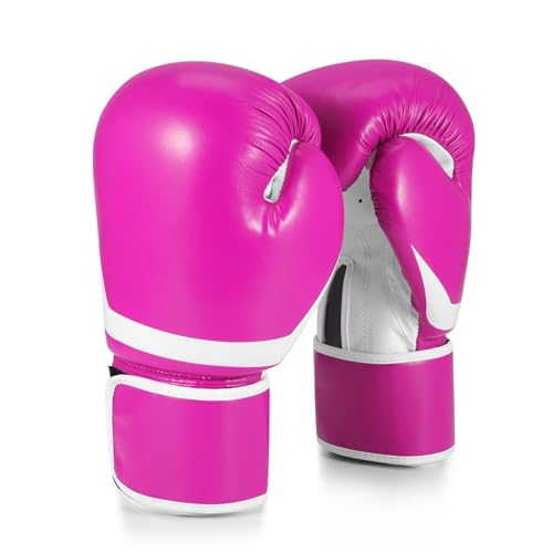 Flexzion Boxing Sparring Training Gloves Pro Muay Thai Kickboxing Heavy Bag Punching Mitts Wrist Wrap Full Contact Combat Sport Protective Hand Gear Martial Art Supply for Women & Teens, 10Oz - color: Pink