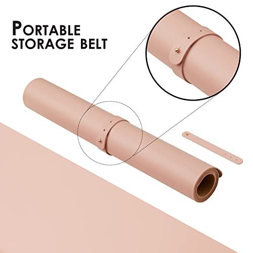 Cork Desk Mat - Small Dual-Sided Desk Pad for Office and Home - Desk Organization and Accessories - Ideal for Large Mouse Pad and Small Desk Mats on Top of Desks(Pink,23.6"x 13.8")