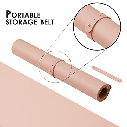 Cork Desk Mat - Small Dual-Sided Desk Pad for Office and Home - Desk Organization and Accessories - Ideal for Large Mouse Pad and Small Desk Mats on Top of Desks(Pink,23.6"x 13.8")