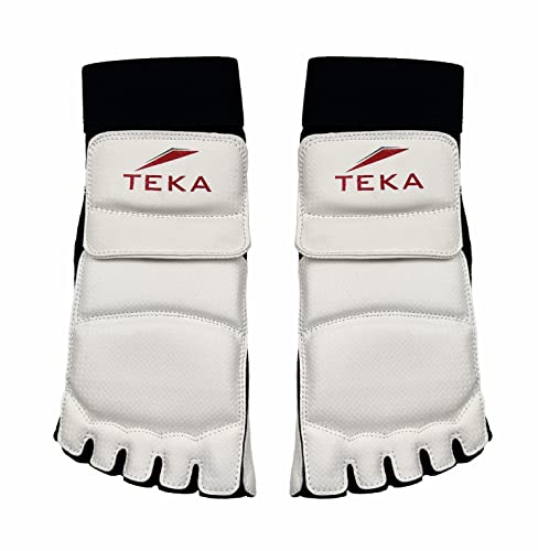 Taekwondo Foot Guard Protector Gear for Sparring MMA Training Competition Kickboxing Karate Boxing Martial Arts Kung Fu Punch Bag TEKA (Pair) (M) - size: Medium
