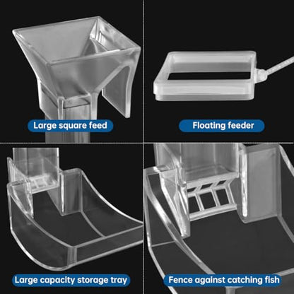 Shrimp Feeding Dish Set, Aquarium Fish Shrimps Feeder Set, Transparent Shrimp Feedings Tube, Fish Tank Feedings Supplies with Feeding Ring Cleaning Brush for Fishs Tank Aquarium (Clear)