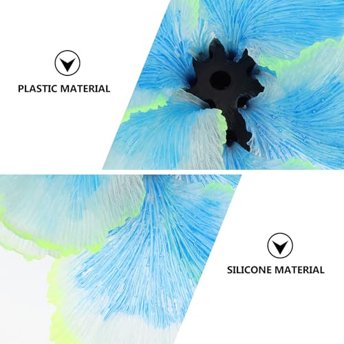 Healifty Artificial Aquarium Water Grass Decor, Blue Silicone Fish Tank Landscape Ornament, Micro Aquatic Plant Decoration for Freshwater Tanks