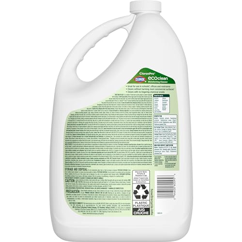 CloroxPro EcoClean Disinfecting Cleaner Refill, 128 Fluid Ounces | Disinfects in 2 Minutes, Sanitizes in 15 Seconds, Kills 99.9 Percent of Flu Viruses and SARS-CoV-2, Bleach Free - size: 128 Fl Oz (Pack of 1)