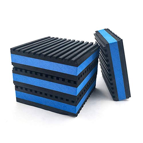 Rubber Anti-Vibration Isolator Pads,Heavy Duty Blue EVA Pad for Air Conditioner,Compressors,HVAC,Treadmills etc(4'' X 4'' X 7/8") - size: 4'' X 4'' X 7/8"