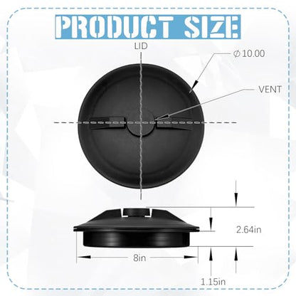 8" Threaded Vented Lid and Ring Replacement for Sprayers and Agricultural Tanks Chemical-Resistant Secure Leak-Free Fit Tank Accessories