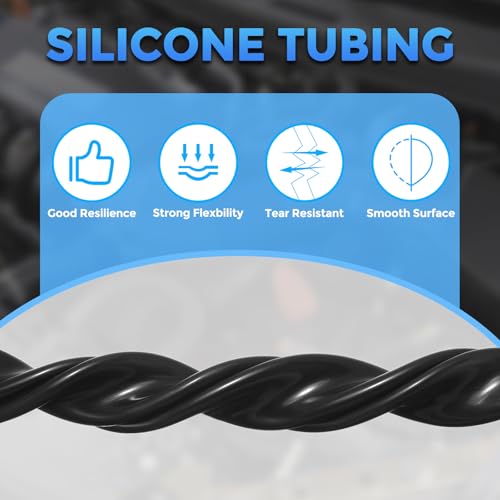 Silicone Tubing,3/8" ID x 1/2" OD Pure Silicon Tube High Temp Silicone Hose [for Home Brewing,Pump Transfer,Aquaponics]-10 ft Length/Black - color: Black, size: 3/8" ID x 1/2" OD x 10 ft