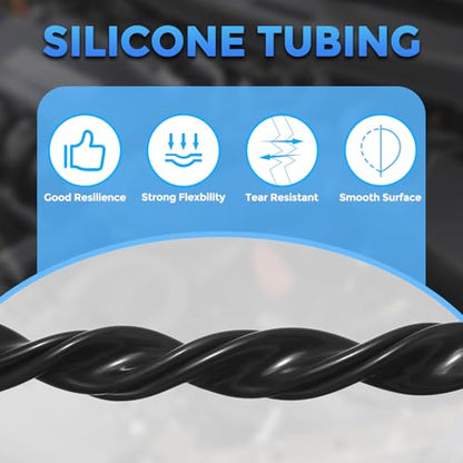 Silicone Tubing,3/8" ID x 1/2" OD Pure Silicon Tube High Temp Silicone Hose [for Home Brewing,Pump Transfer,Aquaponics]-10 ft Length/Black - color: Black, size: 3/8" ID x 1/2" OD x 10 ft