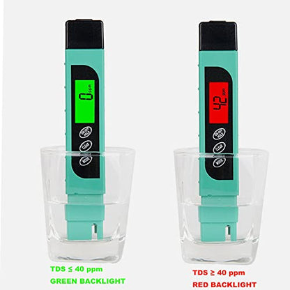 TDS Meter Digital Water Tester, Lxuemlu Professional TDS, Temperature and EC Meter with Carrying Case, 0-9999ppm, Ideal ppm Meter for Drinking Water, Aquariums and More （Green) - color: Green