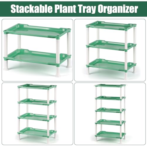 RooTrimmer 5-Tier Seed Starter Tray, Plant Stand with Grow Lights Full Spectrum Sunlike Plant Light for Indoor/Greenhouse Small Plant Pots, Cell Trays, Succulents, Seedlings Gardening