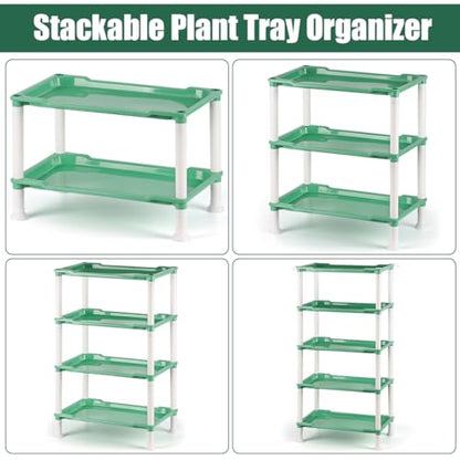 RooTrimmer 5-Tier Seed Starter Tray, Plant Stand with Grow Lights Full Spectrum Sunlike Plant Light for Indoor/Greenhouse Small Plant Pots, Cell Trays, Succulents, Seedlings Gardening