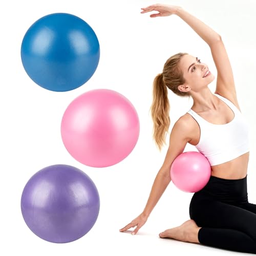 RAINFLOW 3 Pcs Small Exercise Ball - 9 Inch Pilates Yoga Ball