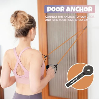 RitFit Single Resistance Bands with Handles Door Anchor for Home Gym - size: 25-30lbs