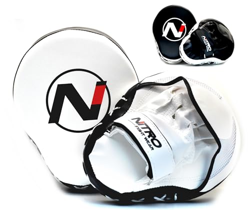Focus Mitts | Boxing & Muay Thai Punching Pads | Kickboxing & MMA Training Punch Shield - color: White