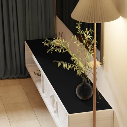 Leather Dresser Cover,1.8mm Thick,14x72 Inch,Dresser Protector Top,Dresser Top Protector,Dresser Cover Top,Dresser Top Cover,Dresser Cover Top for Bedroom.(Black+Black,14x72) - color: Black+black, size: 14×72inch