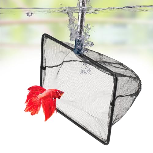 8 Inch Aquarium Fish Net for Betta Fish Tank Nano Nylon Net with Extendable Handle 12-25 Inch, 1 Yr Warranty
