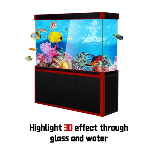 Double Sided Fish Tank Background 12 x 20 Inches for Fish Tanks Aquarium Backgrounds Decorative Poster Paper Sticker Waterproof Fish Tank Wallpaper
