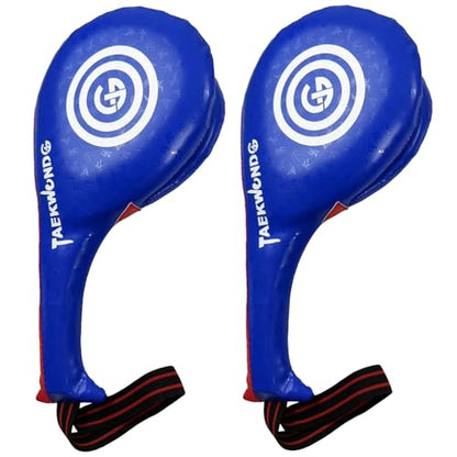 Taekwondo Kick Pads, Durable Upgraded Leather, Taekwondo Training Equipment - color: BLUE