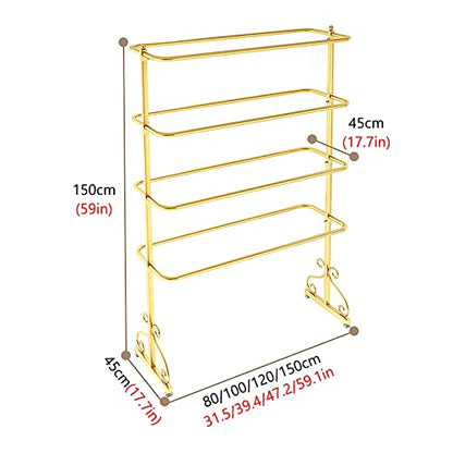 Shelf 4 Layer Metal Bras/Panties Organiser Holder, Large Capacity Tank Tops/Camisoles Display Rack For Bedroom Closet/Boutiques, With Anti-Slip Foot Pad，Black 100x45x150cm