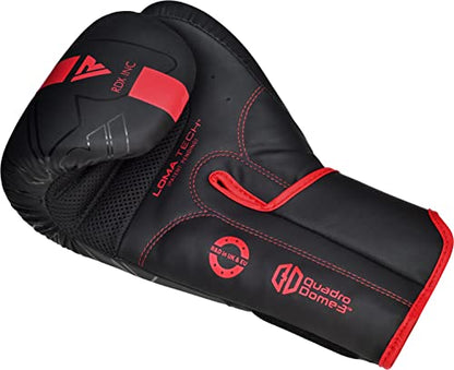 RDX Boxing Gloves, Pro Training Sparring, Maya Hide Leather, Muay Thai MMA Kickboxing, Men Women Adult, Heavy Punching Bag Focus Mitts Pads Workout, Ventilated Palm, Multi Layered, 8 10 12 14 16 18 Oz - color: RED, size: 8 OZ