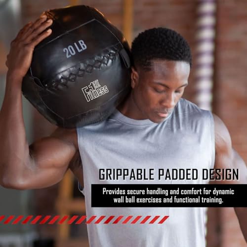 Fitness First Soft Wall Ball, 5-25 LBS, Durable Reinforced for Core Strength Building, Cardio - size: 20lb, new