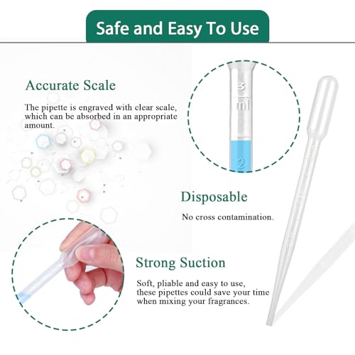 500PCS 3ML Plastic Dropper Pipettes, Disposable Eye Dropping Pipettes for Essential Oils, Home Use, Science Class, Lab Experiments, DIY Art