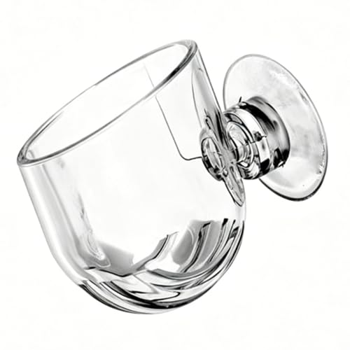 Naroote Suction Cup Aquarium Planter Transparent Acrylic Plant Holder 48x49 mm with Wide Sloped Openings for Fish Tank Shrimp Fry Xmas Moss (Large Size)