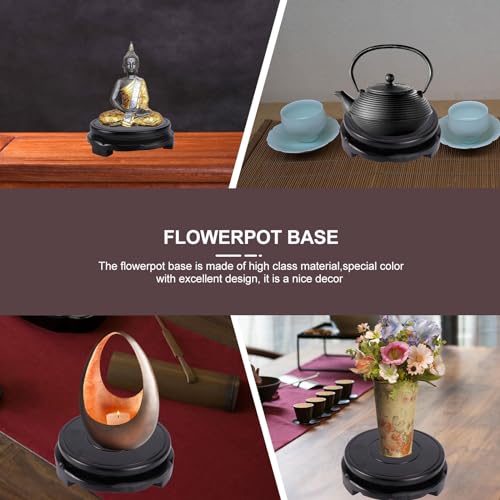 Cabilock Wooden Pedestal Chinese Display Stand Circular Wooden Vase Teapot Base Oriental Vase Stand Aquarium Table Decor Fish Bowl Display Pedestal s For - size: 10x10cm