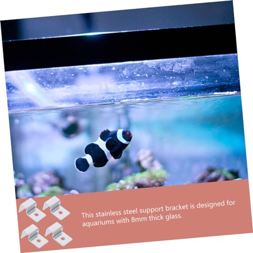 COLLBATH Fish Tank Accessory 4pcs Stainless Steel Support Frame for Aquarium Lid Holder