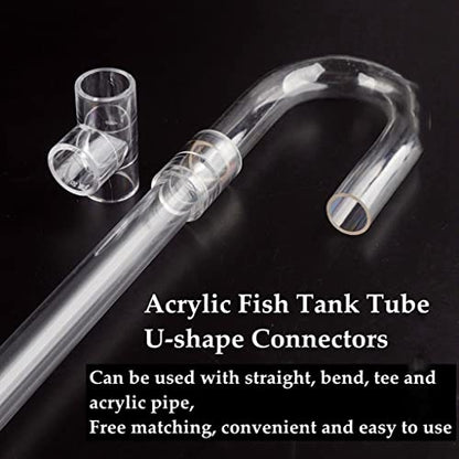1pcs Transparent Acrylic Pipe Aquarium Fish Tank U-Shape Connector Water Supply Tube, for Garden Supplies Home DIY Connector O.D 20~32mm (Color : Outer Dia 25mm)