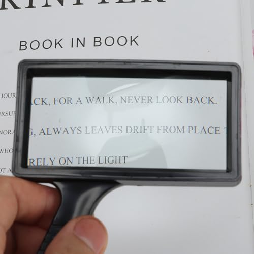 Generic 1 Pcs Magnifier Square Lens Magnifier with Handle 10X Plastic Glass Black 16x10.5x1.7cm