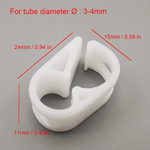 10PCS Plastic Tubing Clamps Unadjustable Flow Control Shut Off Tube Clip Laboratory Industrial Hose Pinch Valve - White - size: for tube OD 1/8''-5/32'' (3-4mm)