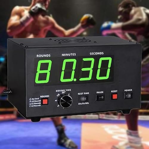 Boxing Interval Timer, Professional Gym Timer with Adjustable Buzzer Alarm, Classic Boxing Round Timer for Muay Thai, MMA, Kickboxing, 30S-10min Training and 0/30/60S Rest Time,Red - color: Red