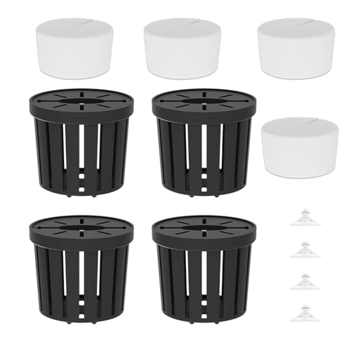 Fish Tank Plant Holder | 4 Pieces Suction Cups Cultivation Cups | Aquarium Plant Pots | for Fish Tank Betta Shrimp Freshwater Terrarium Home Workplace Decor