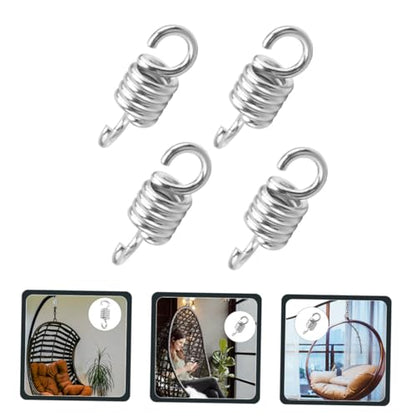 4pcs Stainless Steel Swing Springs for Hanging Chair and Hammock - size: 11.30X3.90X3.90CM