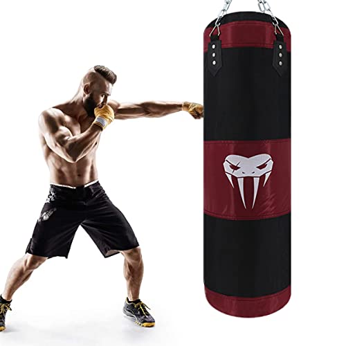 SOTF Heavy Bag Boxing Set Punching Bags for Adults Heavy Duty Hanging Punching Bag Unfilled - color: Black, size: length 120cm