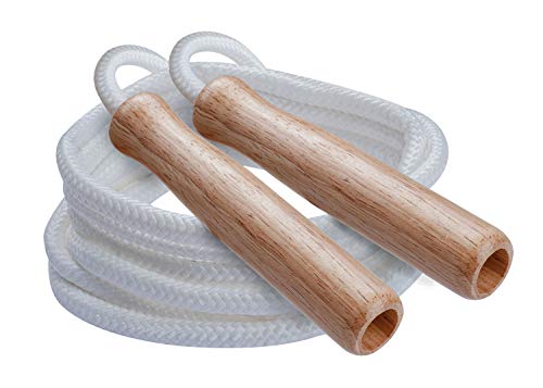 Champion Sports Wood Handle Jump Ropes – Durable Nylon or Leather Bearings - Skipping Rope, Fitness, Cardio Training, Agility, and Exercise Workouts - style: SR Series (7 Ft)