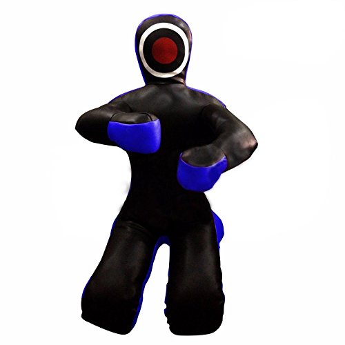 Bestzo MMA Jiu Jitsu Judo Grappling Dummy Canvas Black/Blue Sitting Position -Unfilled - size: 59 inches (5 ft)