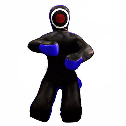 Bestzo MMA Jiu Jitsu Judo Grappling Dummy Canvas Black/Blue Sitting Position -Unfilled - size: 48 inches (4 ft)