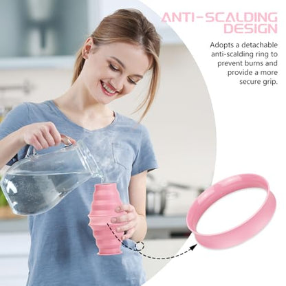 Nefeeko Collapsible Water Bottle, BPA Free Silicone Foldable Water Bottles - color: Pink, style: 1 Pack