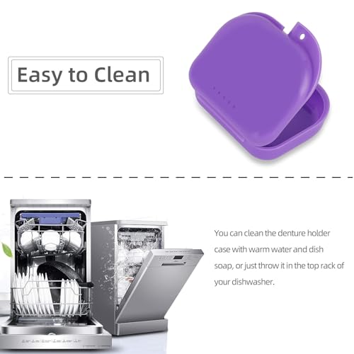 Annhua Retainer Case with Vent Holes Mouth Guard Case, Retainer Box Orthodontic Aligner Holder Slim Portable Dental Storage Container - Purple - color: Purple