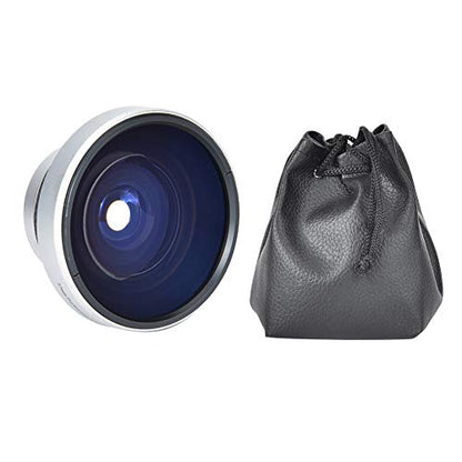 Fish Eye Lens Phone, 37mm 0.25X Super Fisheye Lens, Silver Strong Applicability Additional Lens for 37mm Caliber Camera Lenses