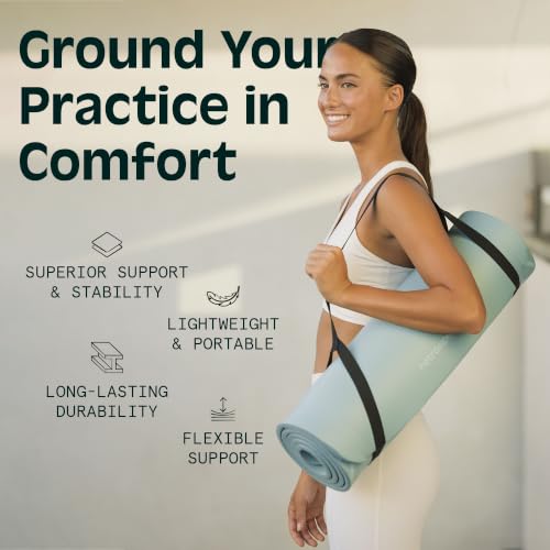 Retrospec Solana Yoga Mat Thick 1/2in Non-Slip Workout Mat with Nylon Strap - 72x24in Exercise Mat for Pilates, Stretching & Fitness - BPA Free, Easy Clean - color: Graphite