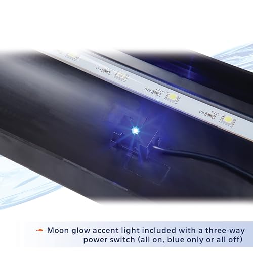 Aqueon LED Deluxe Fish Tank Aquarium Full Hood with LED Light, Black, 20 Inch - size: 20"
