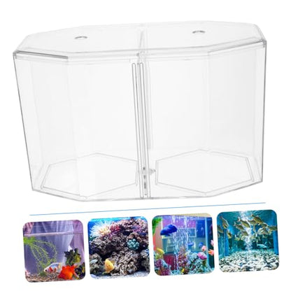 Happyyami Fish Breeding Container Transparent Divider Tank Removable Partition for Guppy Shrimp and Clownfish Breeder Box for Aquariums